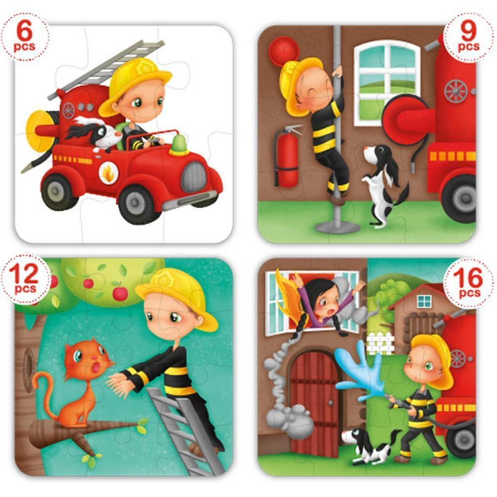 4 az 1-ben puzzle - A kis tűzoltó-Eureka KIDS-6-Játszma.ro - A maradandó élmények boltja