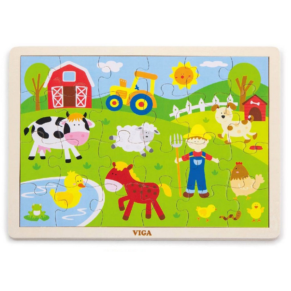 Farm állatai 24 darabos Fa puzzle, Viga