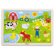 Farm állatai 24 darabos Fa puzzle, Viga
