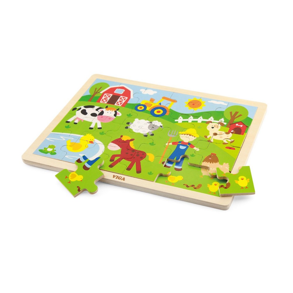 Farm állatai 24 darabos Fa puzzle, Viga
