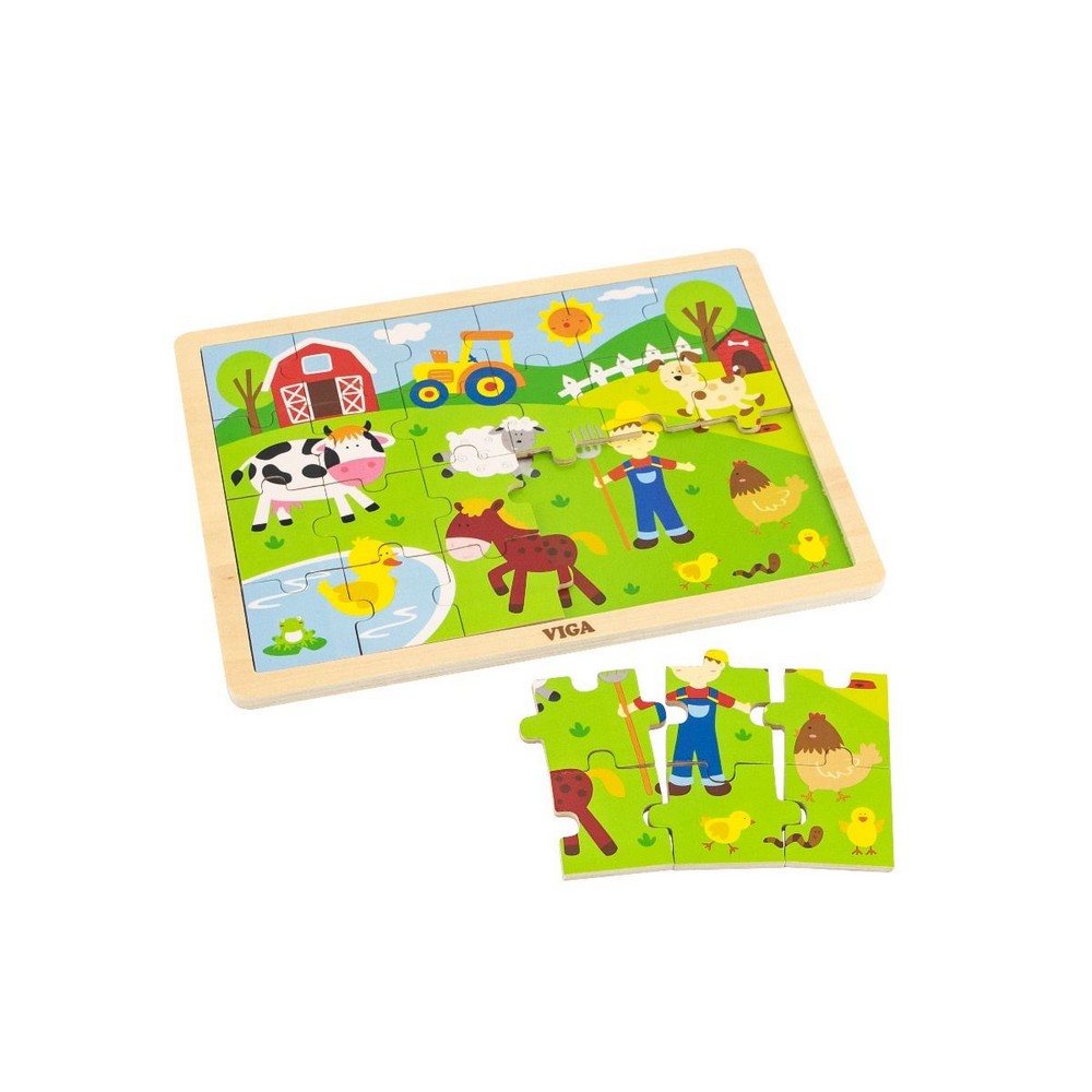Farm állatai 24 darabos Fa puzzle, Viga