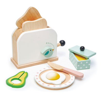 Kenyérpirító, prémium minőségű fából - Breakfast toaster - 10 darab, pirítós, tojás és kellékek - Tender Leaf Toys-Tender Leaf Toys-1-Játszma.ro - A maradandó élmények boltja