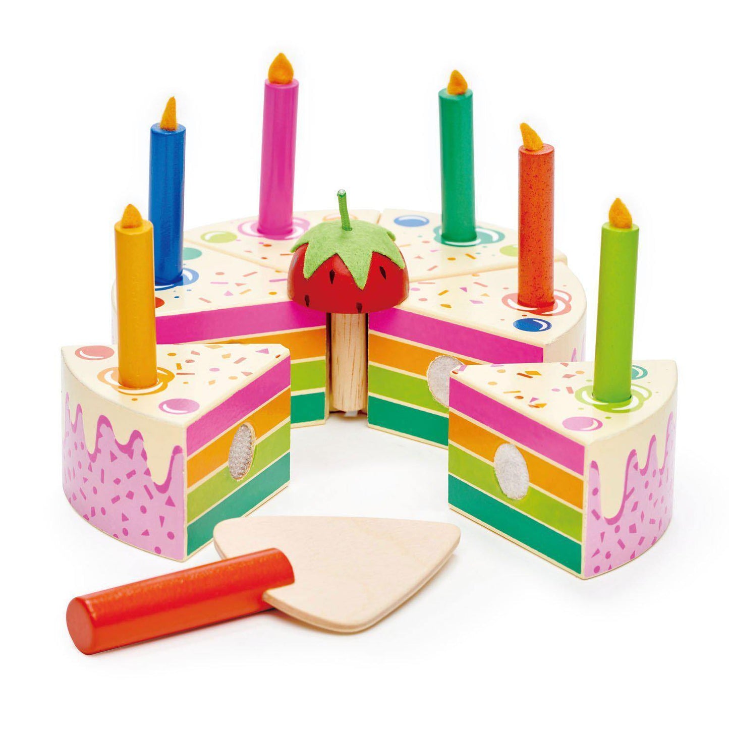 Szivárvány szülinapi torta, prémium minőségű fából- Rainbow Birthday Cake - 14 darab - Tender Leaf Toys-Tender Leaf Toys-3-Játszma.ro - A maradandó élmények boltja