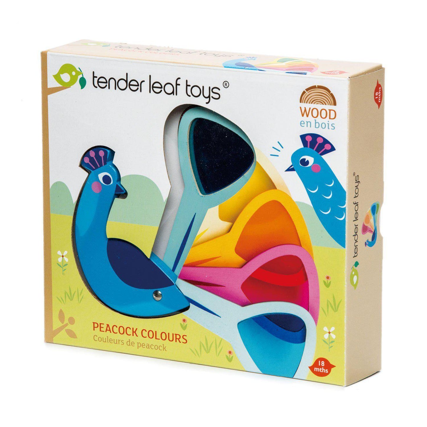 Színes páva, prémium minőségű fából -Peacock Colours - Tender Leaf Toys-Tender Leaf Toys-1-Játszma.ro - A maradandó élmények boltja