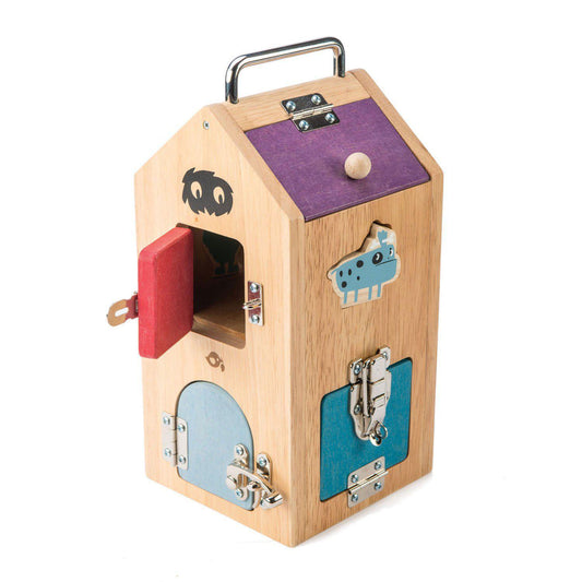 Szörnydoboz, prémium minőségű fából - Monster Lock Box - 8 uși încuiate - Tender Leaf Toys-Tender Leaf Toys-2-Játszma.ro - A maradandó élmények boltja