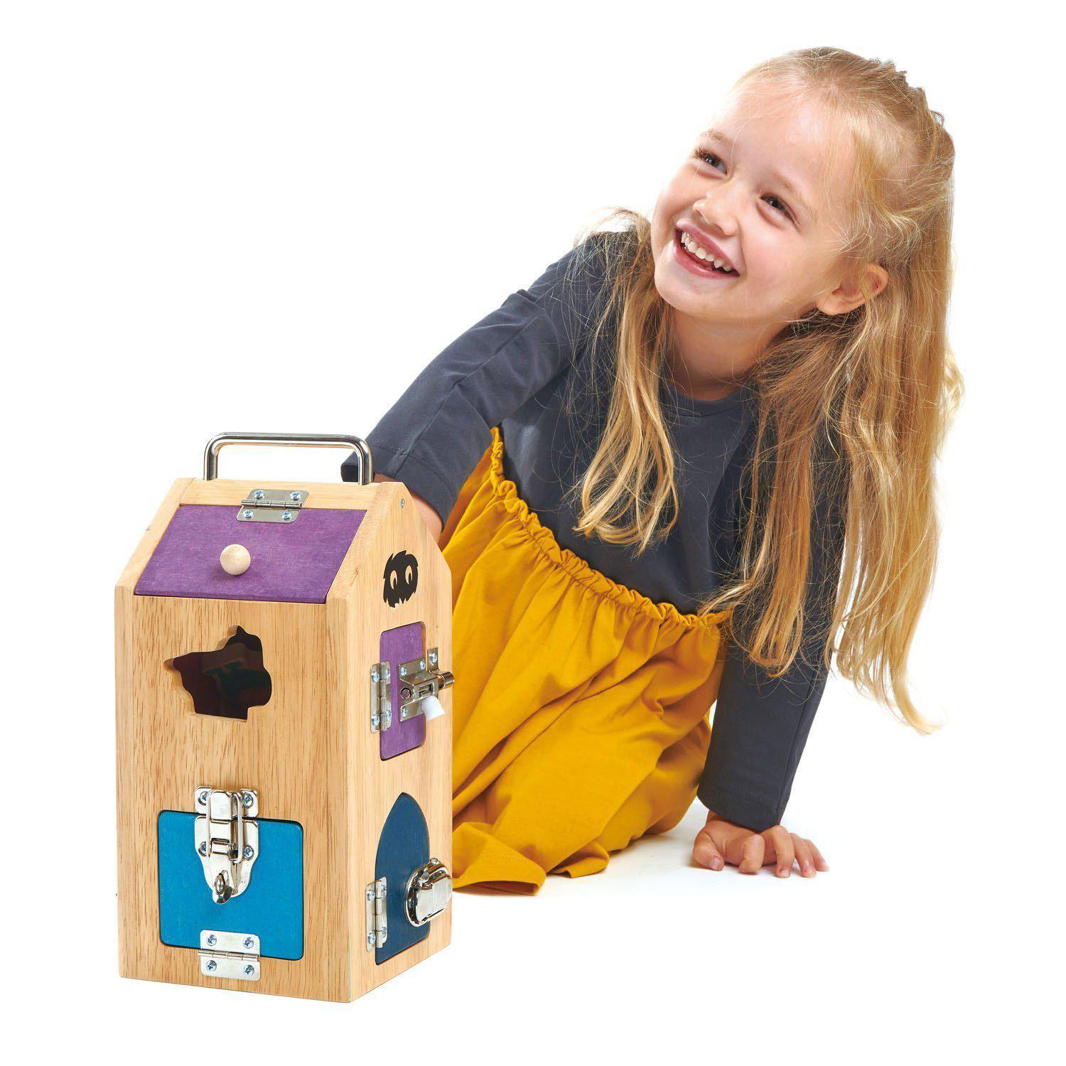 Szörnydoboz, prémium minőségű fából - Monster Lock Box - 8 uși încuiate - Tender Leaf Toys-Tender Leaf Toys-4-Játszma.ro - A maradandó élmények boltja