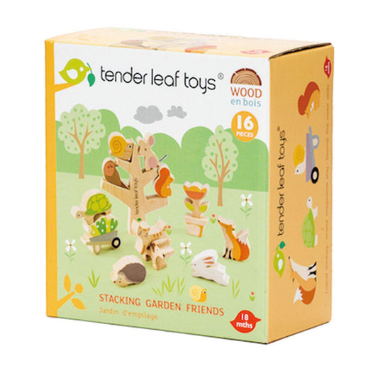 Fán lakó állatok, prémium minőségű fából - Stacking Garden Friends - 16 darab - Tender Leaf Toys-Tender Leaf Toys-1-Játszma.ro - A maradandó élmények boltja