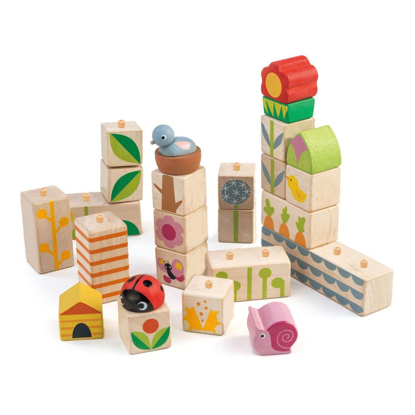 Felpakolható kerti illusztrációs kockák, prémium minőségű fából - Garden Blocks - 24 darab - Tender Leaf Toys-Tender Leaf Toys-2-Játszma.ro - A maradandó élmények boltja