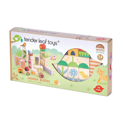 Felpakolható kerti illusztrációs kockák, prémium minőségű fából - Garden Blocks - 24 darab - Tender Leaf Toys-Tender Leaf Toys-1-Játszma.ro - A maradandó élmények boltja