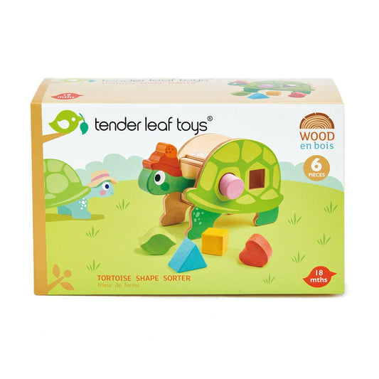 Oktató teknősbéka, prémium minőségű fából - Tortoise Shape Sorter - 6 darab - Tender Leaf Toys-Tender Leaf Toys-1-Játszma.ro - A maradandó élmények boltja