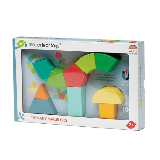 Primary Magblocks mágneses építő játék, din lemn premum - Primary Magblocs - 10 darab - Tender Leaf Toys-Tender Leaf Toys-1-Játszma.ro - A maradandó élmények boltja