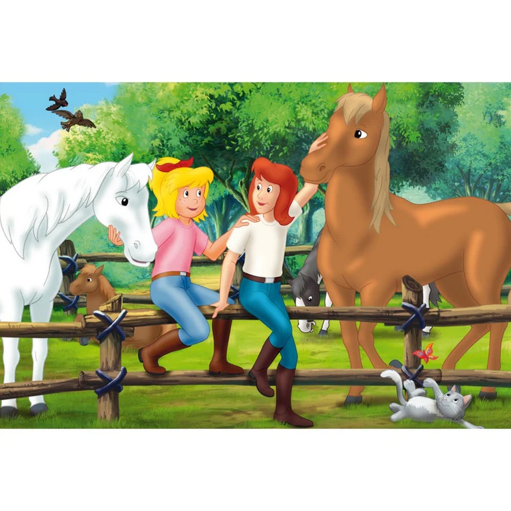 Schmidt puzzle: Bibi & Tina 2 x 100 darabos és 2 x 150 darabos készlet + Bónusz: fém láda