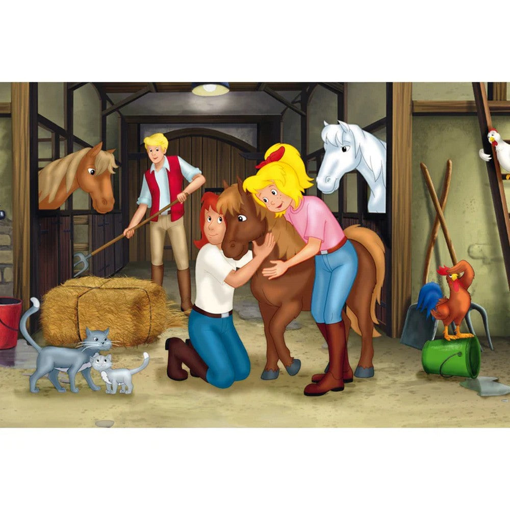 Schmidt puzzle: Bibi & Tina 2 x 100 darabos és 2 x 150 darabos készlet + Bónusz: fém láda