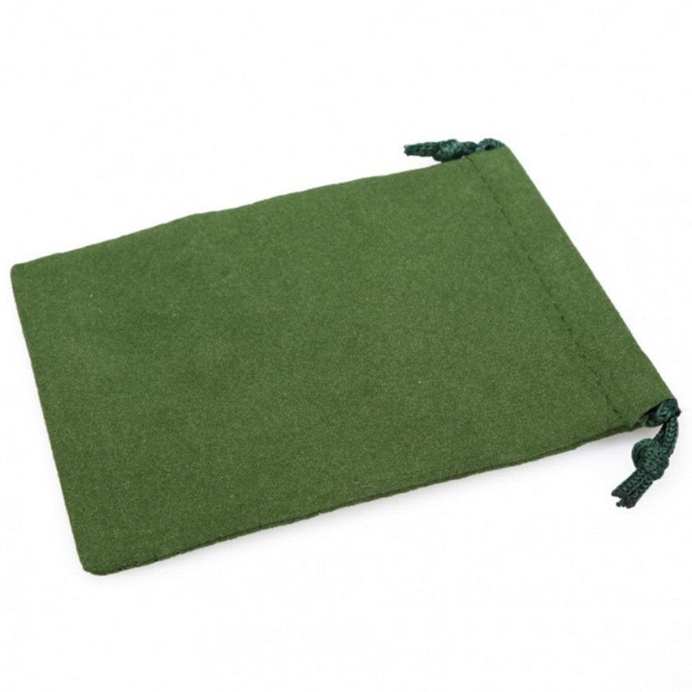 Suede Dice Bag Green 13x18 cm