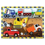 Melissa & Doug: Puzzle de 6 piese ușor de apucat - Utilaje de construcție