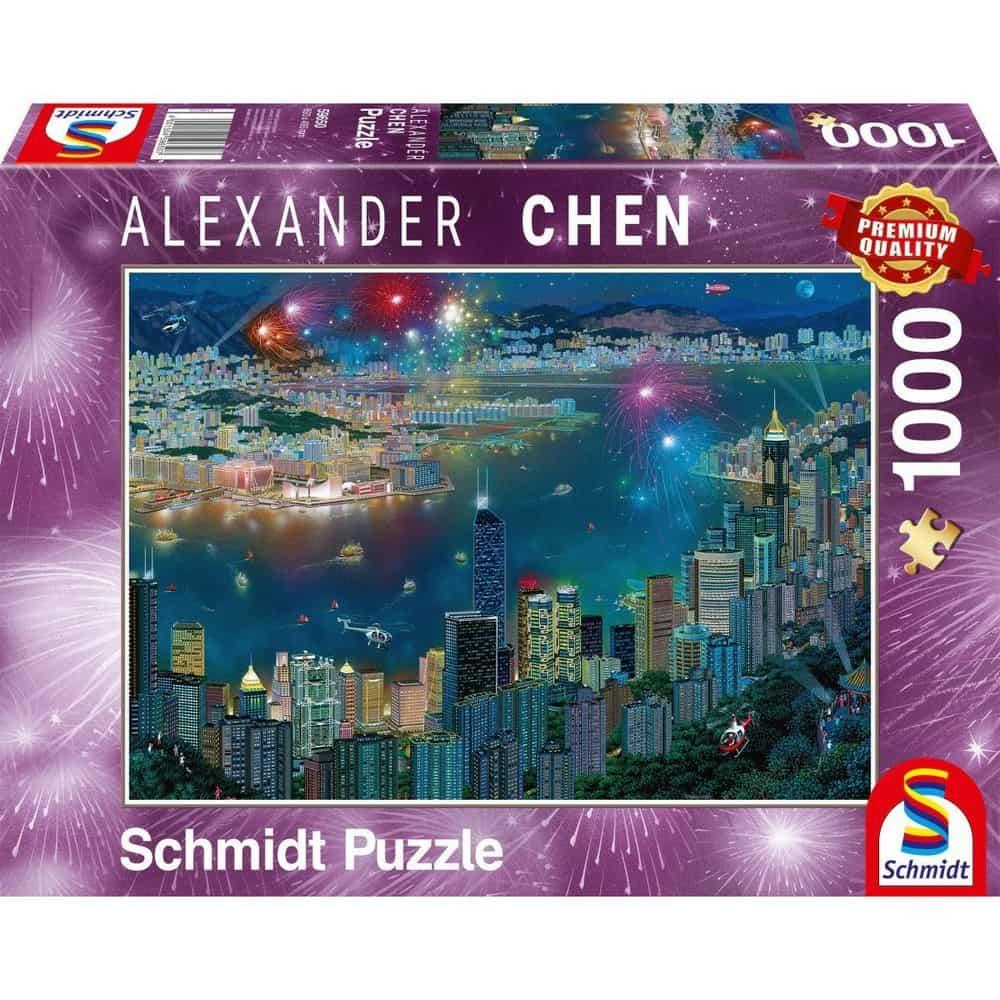 1000 darabos Puzzle Fireworks over Hong Kong 59650