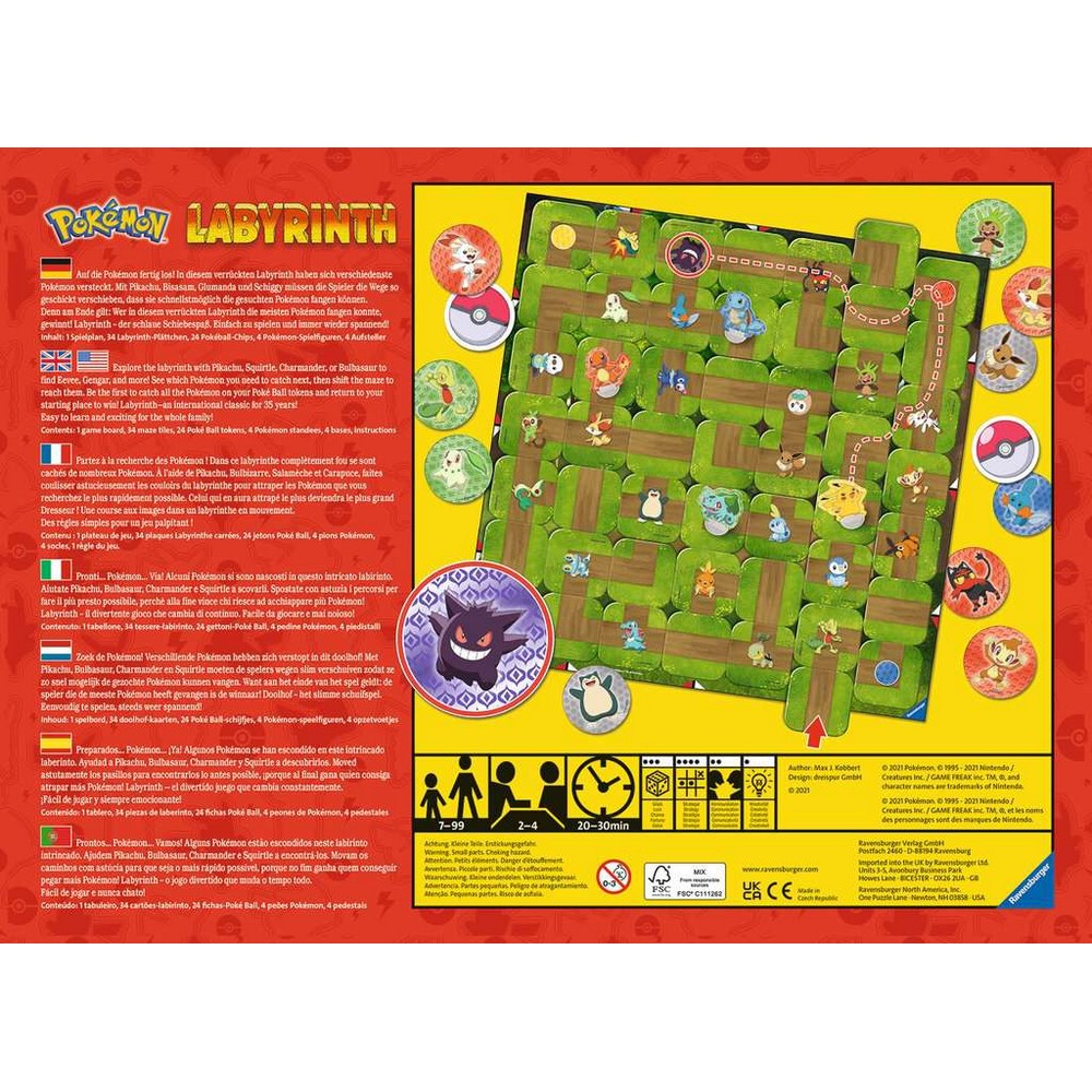 Labyrinth: Pokémon, többnyelvű társasjáték