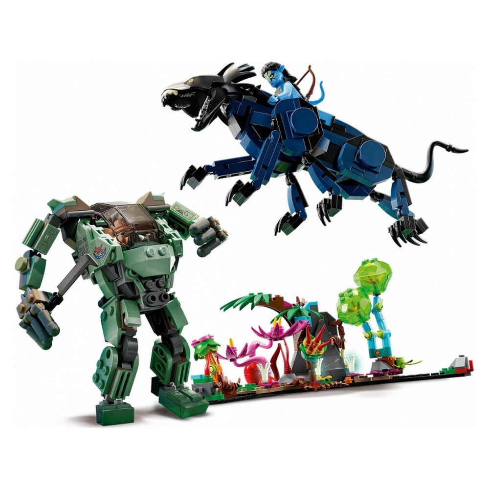 LEGO Avatar Neytiri és Thanator az AMP Suit-os Quaritch ellen 75571 560 darabos