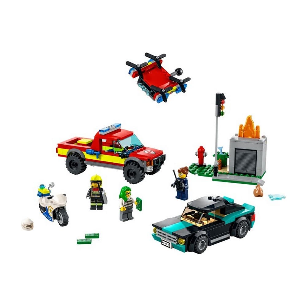 LEGO City Tűzoltás és rendőrségi hajsza 60319 295 darabos