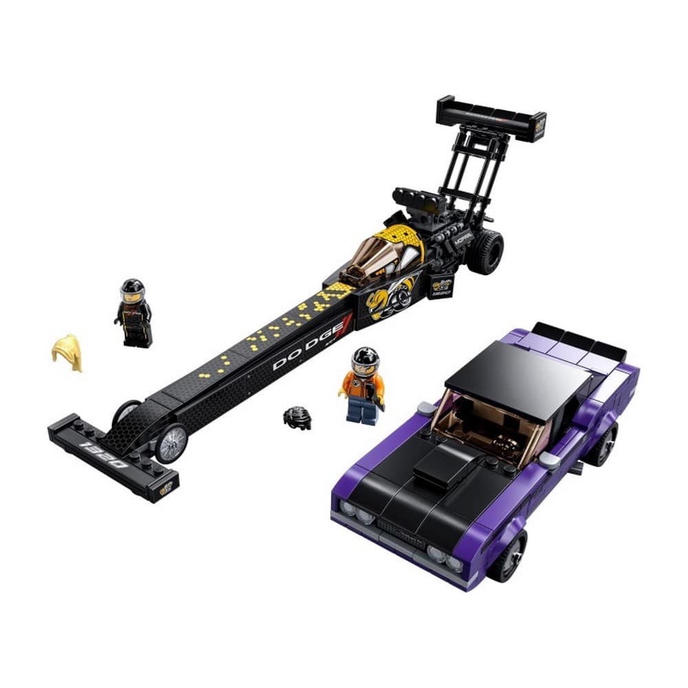 LEGO Speed Champions Mopar Dodge//SRT Top Fuel Dragster és 1970 Dodge Challenger T/A 76904 627 darabos