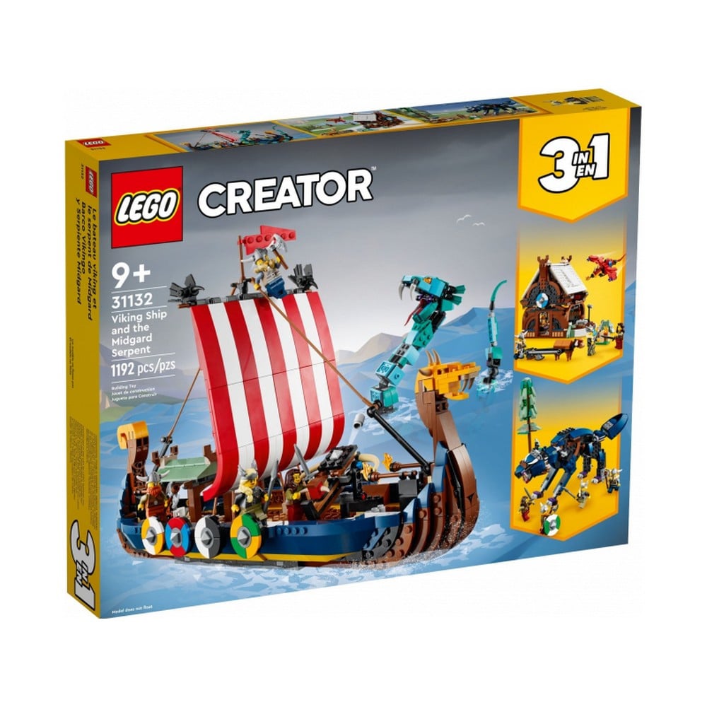 LEGO Creator Viking hajó és a Midgard kígyó 31132 1192 darabos