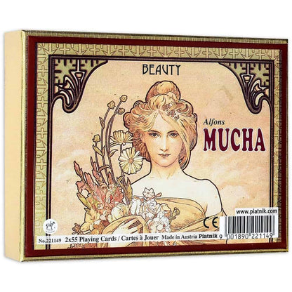 Francia kártya 2x55-ös készlet "Beauty" Alfons Mucha illusztrációival