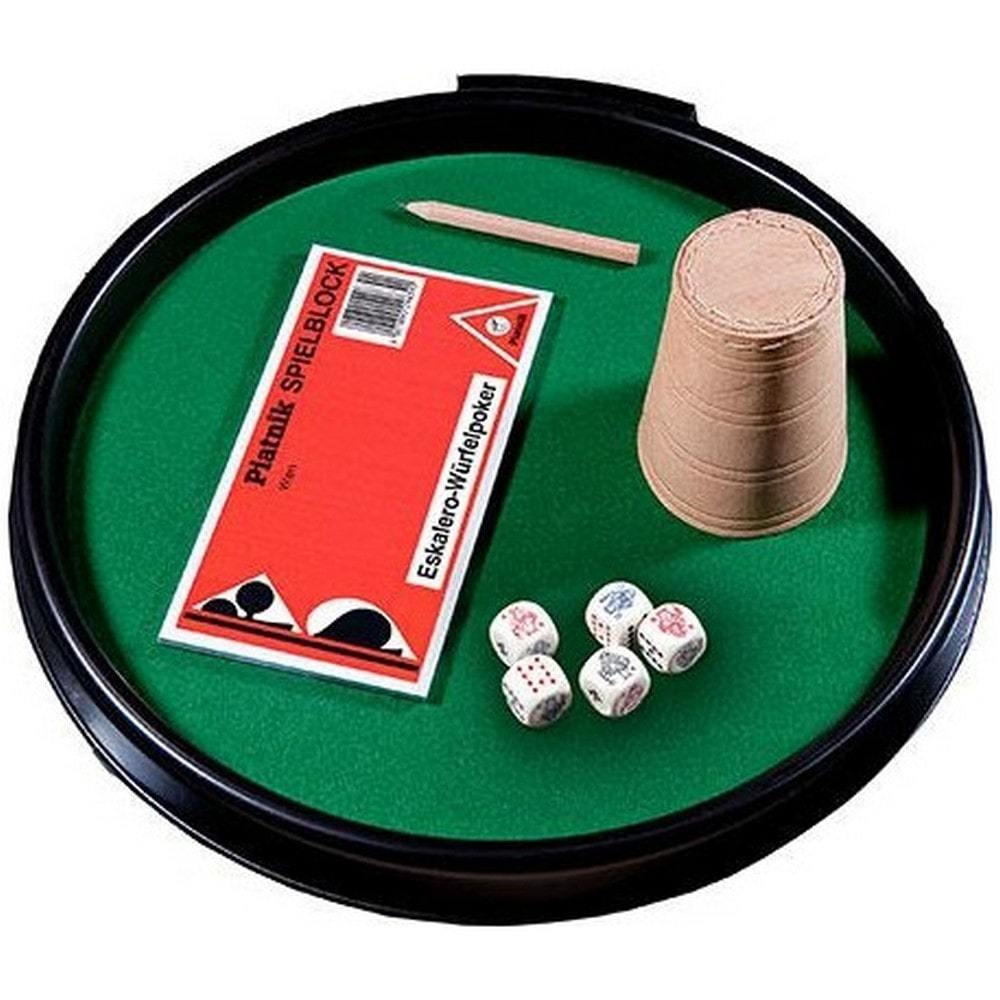 Pókertálca bőr pohárral és 5 db póker kockával - Játszma.ro - A maradandó élmények boltja