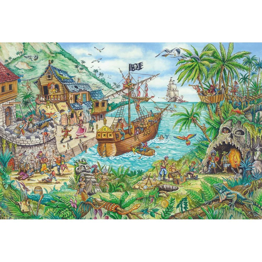 Schmidt puzzle: Kalózsziget, 100 darabos + Ajándék: kalózzászló