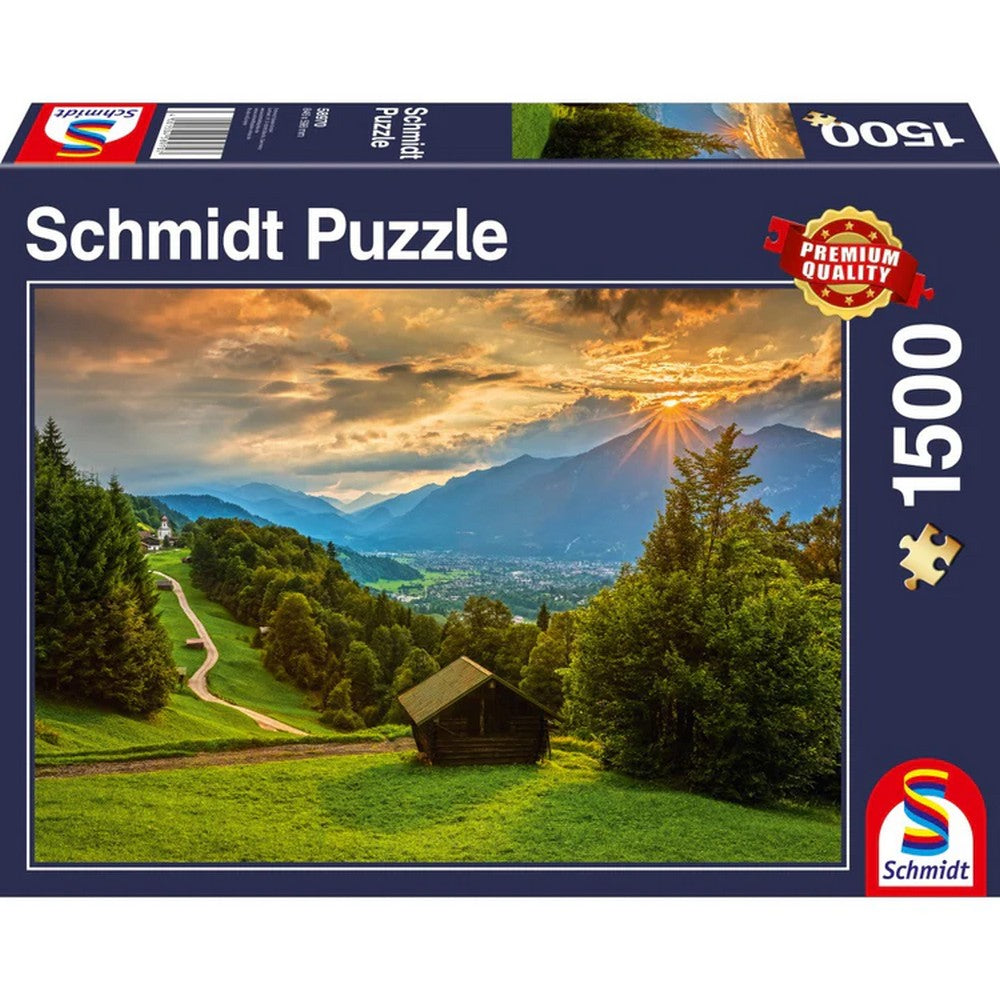 Puzzle Schmidt: Naplemente Wamberg felett, 1500 darabos