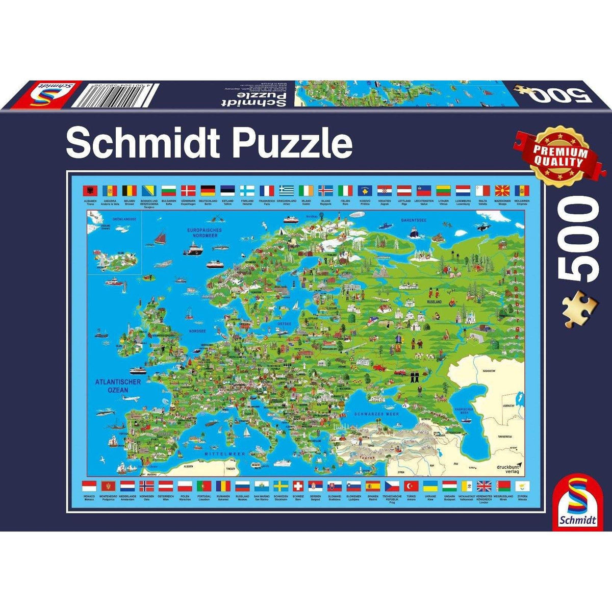 500 darabos Puzzle - Fedezd fel Európát