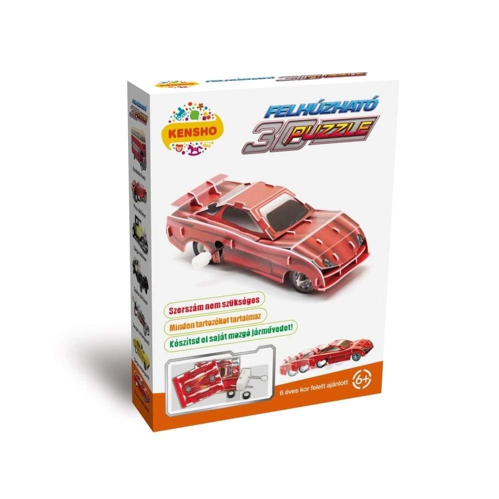 Felhúzható 3D puzzle - Piros Versenyautó-Hope Winning-2-Játszma.ro - A maradandó élmények boltja